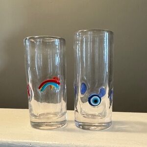 Anthropologie Clear Glasses with Colorful Accents 🧿🌈